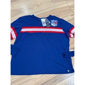 New York Rangers Fanatics‎ NHL Womens XL T Shirt Long Sleeve Blue Red